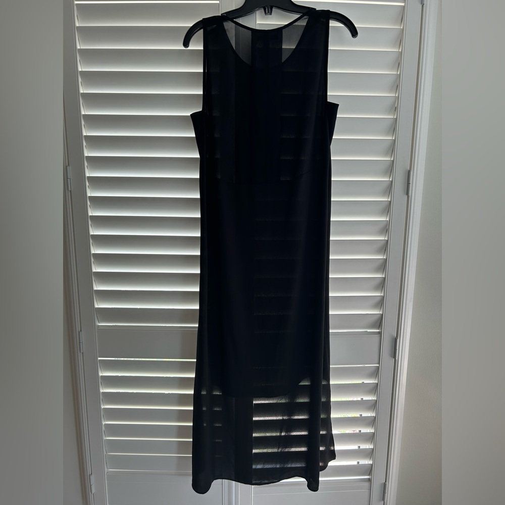 Oak + Fort Sheer Black High Low Sleeveless Dress - Size Small - Picture 7 of 8
